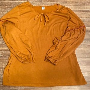 Rust long sleeve blouse